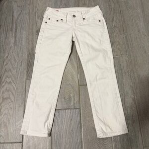 Women's True Religion White Low Rise Capri Jeans - 27
